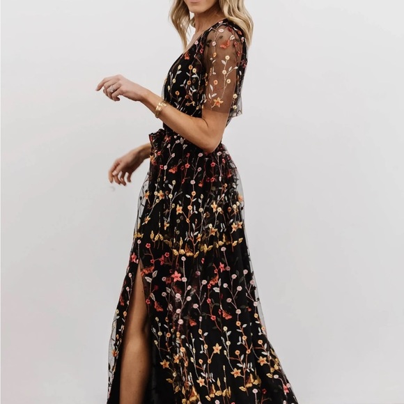 Baltic Born Marseille Embossed Maxi Dress in Multi Floral - Picture 4 of 7